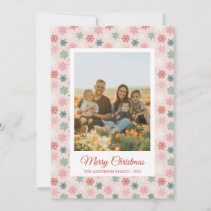 Multicolored snowflake pattern – winter christmas holiday card