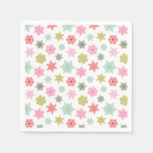 Multicolored snowflake pattern – winter christmas napkin