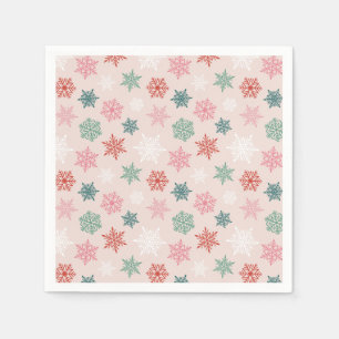 Multicolored snowflake pattern – winter christmas napkin
