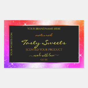 Multicolored Sparkle Glitter Frame Product Label