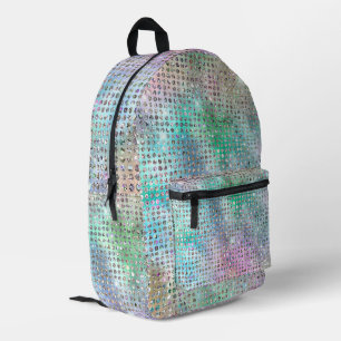 Multicolored Sparkly Faux Sequins Printed Backpack