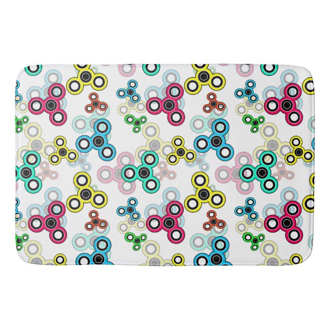 Multicolored spinners bath mat (Front)