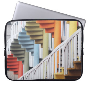 Multicolored spiral staircases laptop sleeve