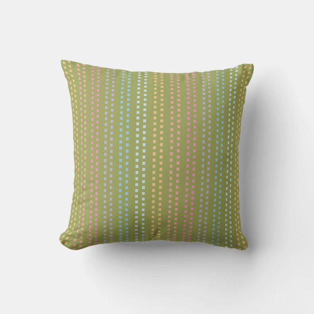 Multicolored Square Pattern Outdoor Pillow (Front)