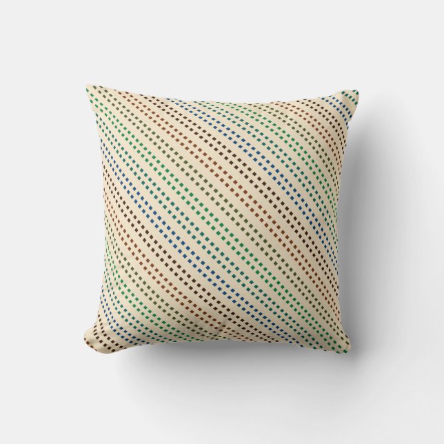 Multicolored Square Pattern Throw Pillow (Front)