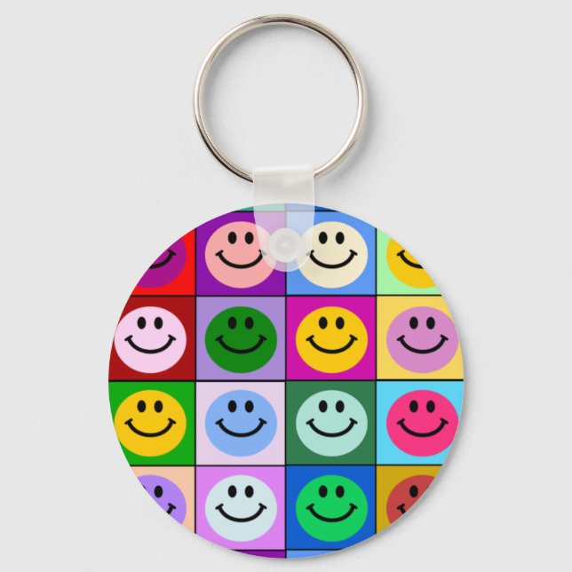 Multicolored Squares Keychain (Front)