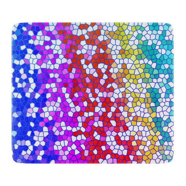 Multicolored Stained Glass Cutting Board (Front)
