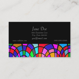 Multicolored Stained Glass Mosaic Abstract Art Business Card