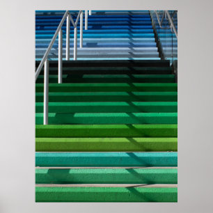 Multicolored stairs poster