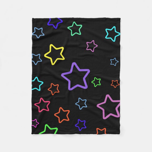 Multicolored Starry Night Fleece Blanket (Front)