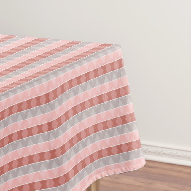 Multicolored striped geometric retro pattern tablecloth (In Situ)
