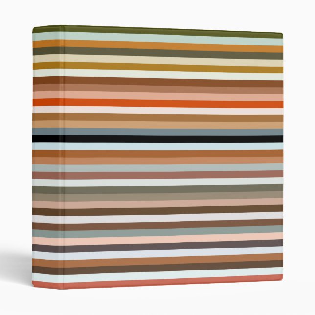 Multicolored Striped Pattern Binder (Front/Spine)