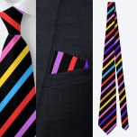 Multicolored Striped Pattern Tie<br><div class="desc">Multicolored Striped Pattern necktie.</div>
