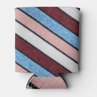 Multicolored Striped Wool: Fabric Closeup Can Cooler