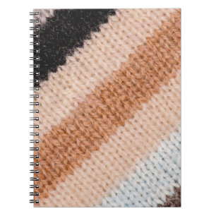 Multicolored striped wool fabric texture closeup p notebook