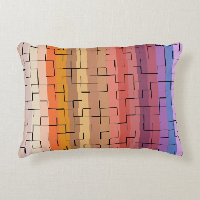 Multicolored Stripes Accent Pillow (Front)