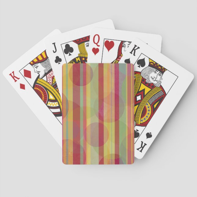 Multicolored stripes and circles playing cards (Back)