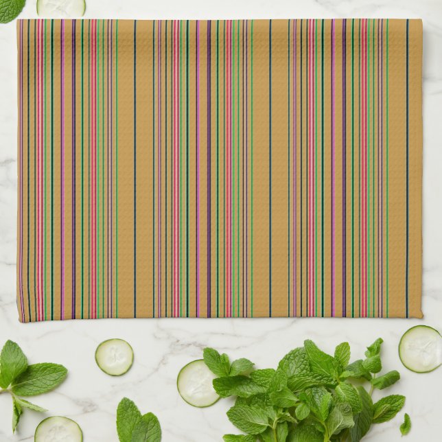 Multicolored Stripes Kitchen Towel (Folded)
