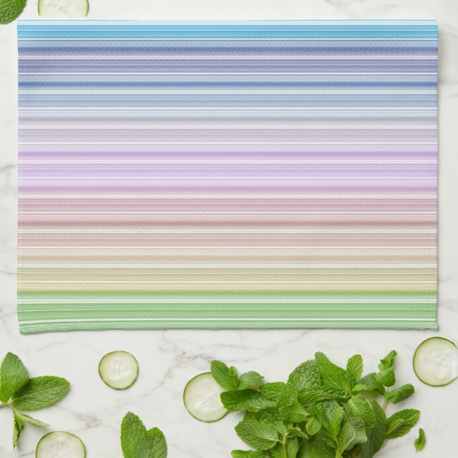 Multicolored Stripes Kitchen Towel (Folded)