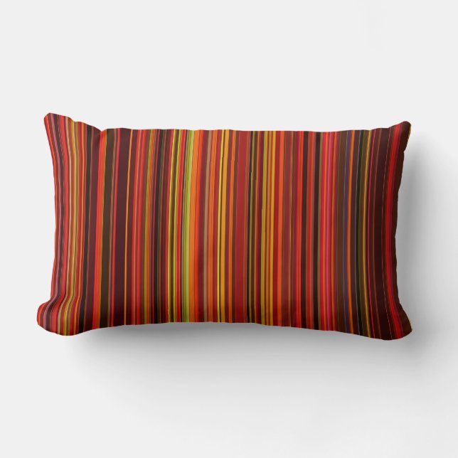 Multicolored Stripes Lumbar Pillow (Front)