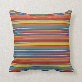 Multicolored Stripes Throw Pillow