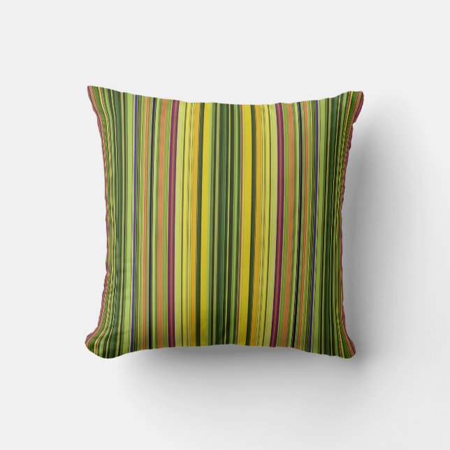 Multicolored Stripes Throw Pillow (Front)