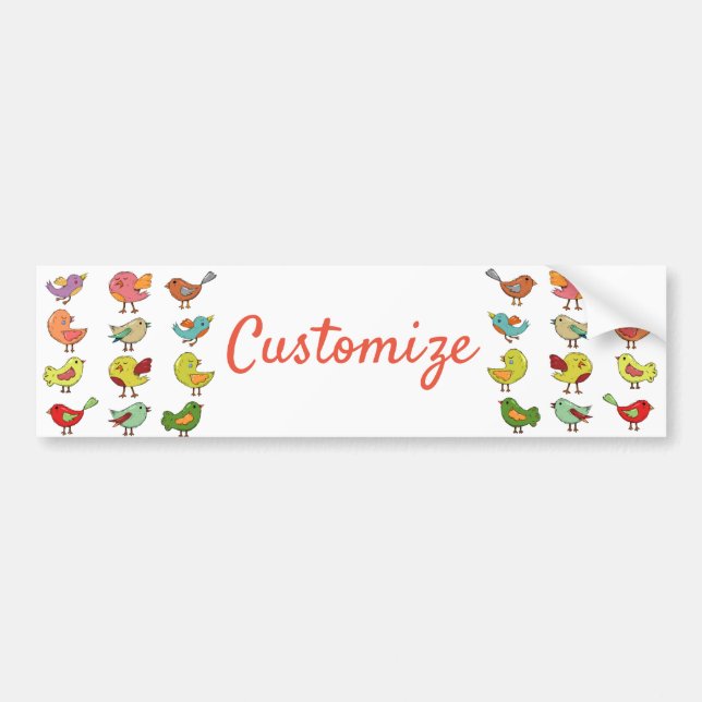 Multicolored Sweet Songbirds Thunder_Cove Bumper Sticker (Front)