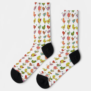 Multicolored Sweet Songbirds Thunder_Cove Socks