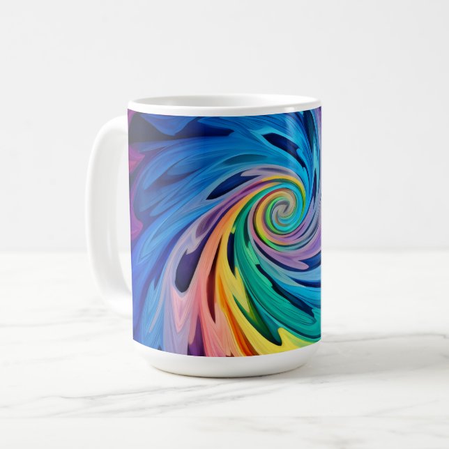 Multicolored Swirls Coffee Mug (Front Left)
