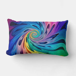 Multicolored Swirls Lumbar Pillow