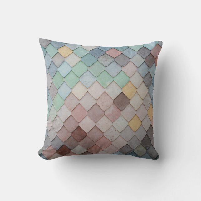 Multicolored Tiles Throw Pillow (Front)