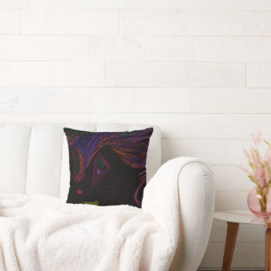 Multicolored Trickster Spirit Throw Pillow