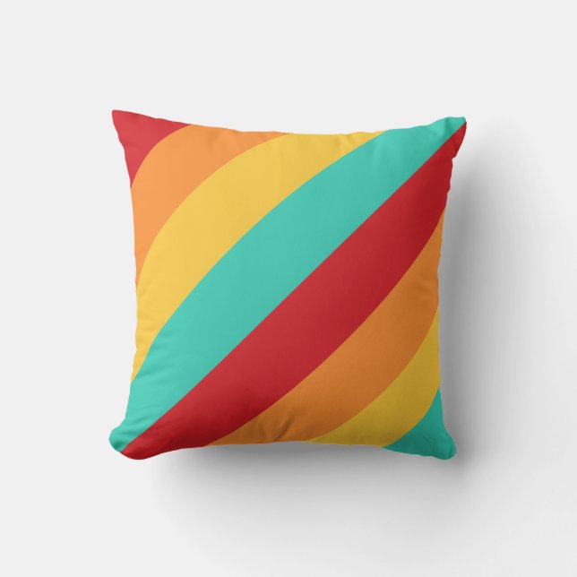 Multicolored Vertical Stripes Throw Pillow (Front)