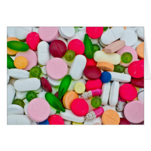 Multicolored vibrant medicinal pills