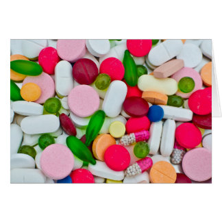 Multicolored vibrant medicinal pills