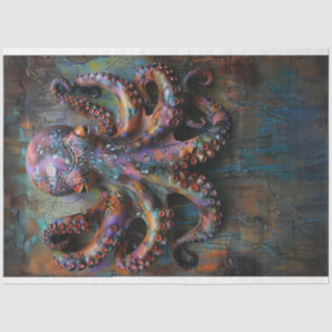 Multicolored Vibrant Octopus Decoupage Tissue Paper