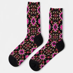 🌈 Multicolored Vibrant Pattern Geometric Abstract Socks