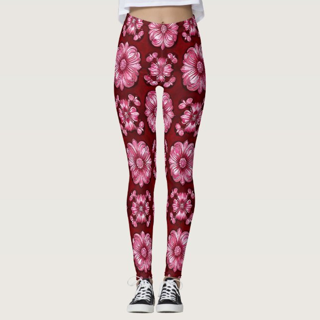 Multicolored Vibrant Pattern Leggings (Front)