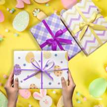 Multicolored violet easter Eggs set of 3