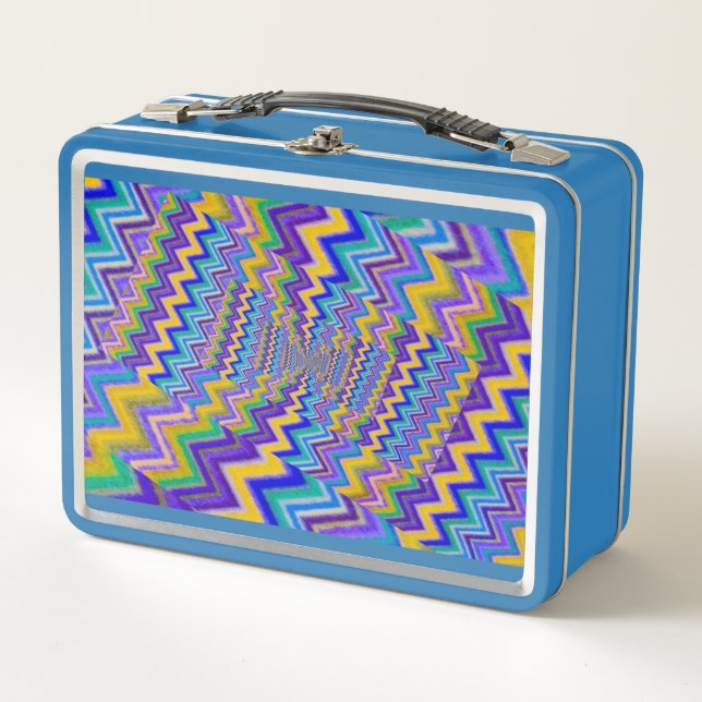 multicolored vortex on  metal Lunch Boxes (Front)