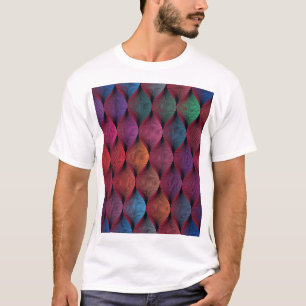 Multicolored Wavy Geometric Print T-Shirt