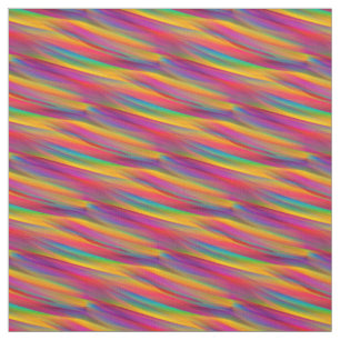 Multicolored Wavy Rainbow Gradient Fabric