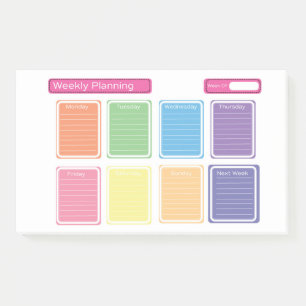 Multicolored Weekly Planning Pad Post-it Notes
