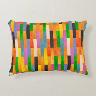 Multicolored wooden texture. Parquet from wooden m Accent Pillow