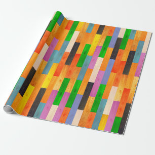 Multicolored wooden texture. Parquet from wooden m Wrapping Paper