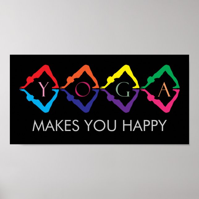 Multicolored YOGA girls - text template Poster (Front)