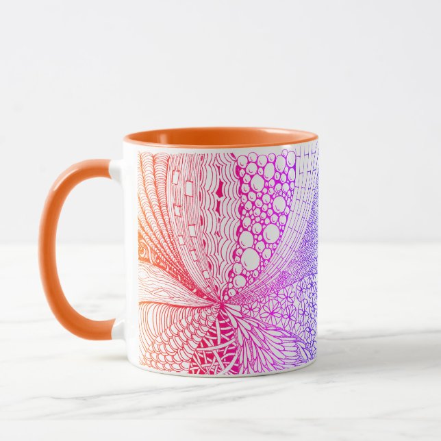 Multicolored  Zentangle mug (Left)