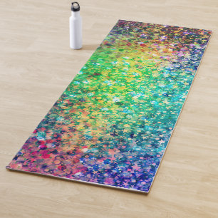 Multicolors Faux Glitter Yoga Mat