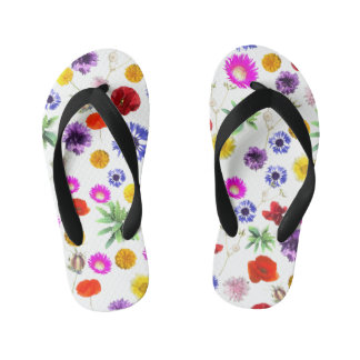 Multicolour flowers kid's flip flops