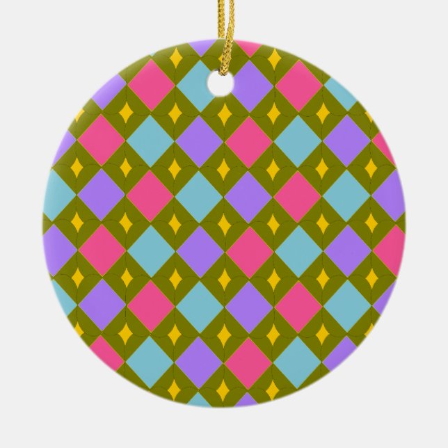 Multicolour Honeycomb Create your own Ceramic Ornament (Front)